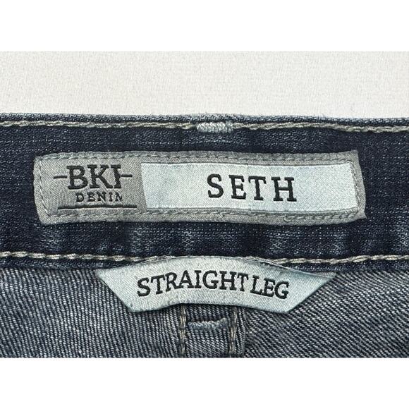 BKE Buckle Men's Seth Straight Leg Blue Denim Jeans - Size 38L (38x28) *HEMMED* - Picture 4 of 6